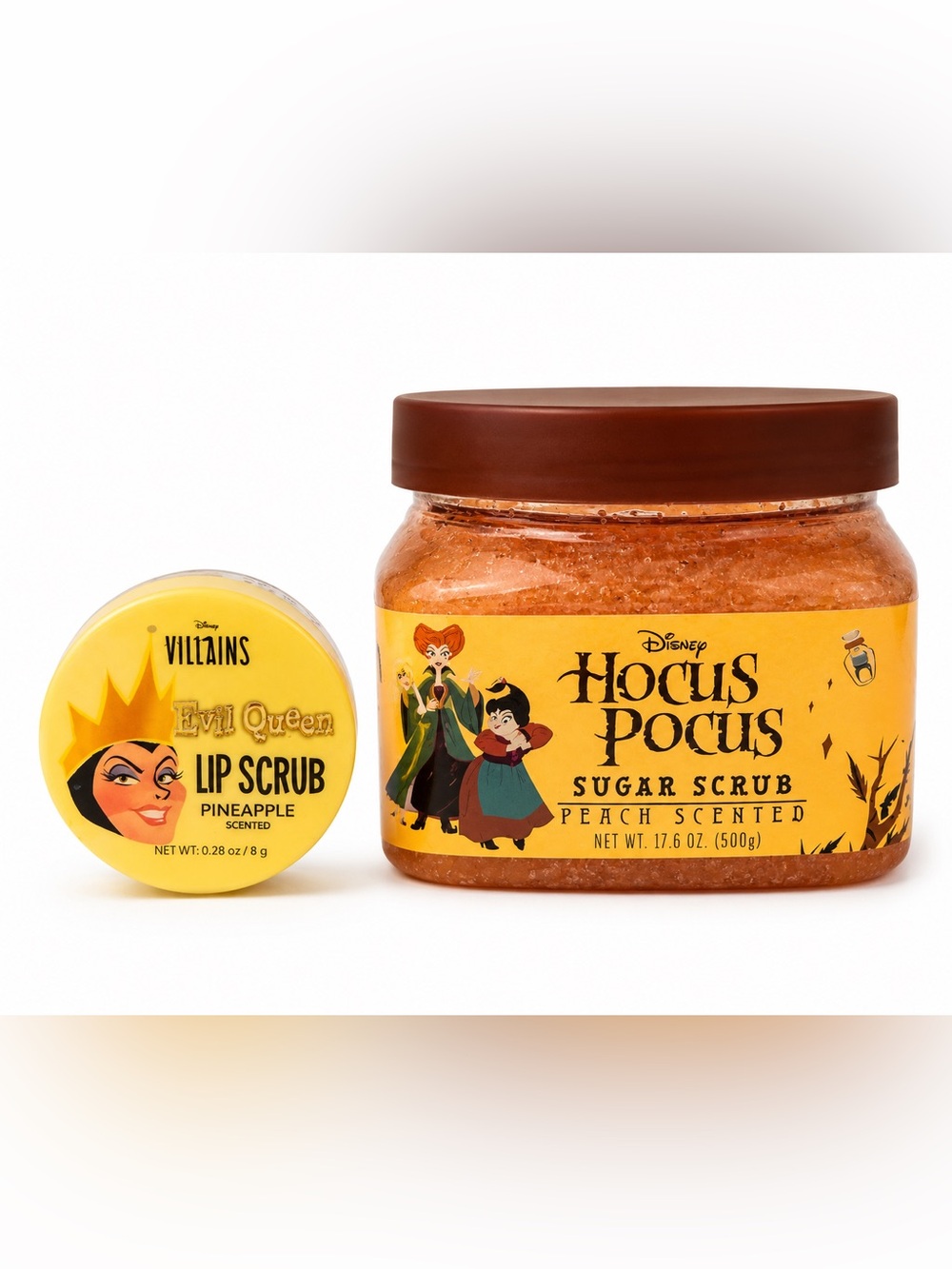 Disney Scrub Duo: Hocus Pocus Peach Sugar Scrub and Evil Queen Lip Scrub